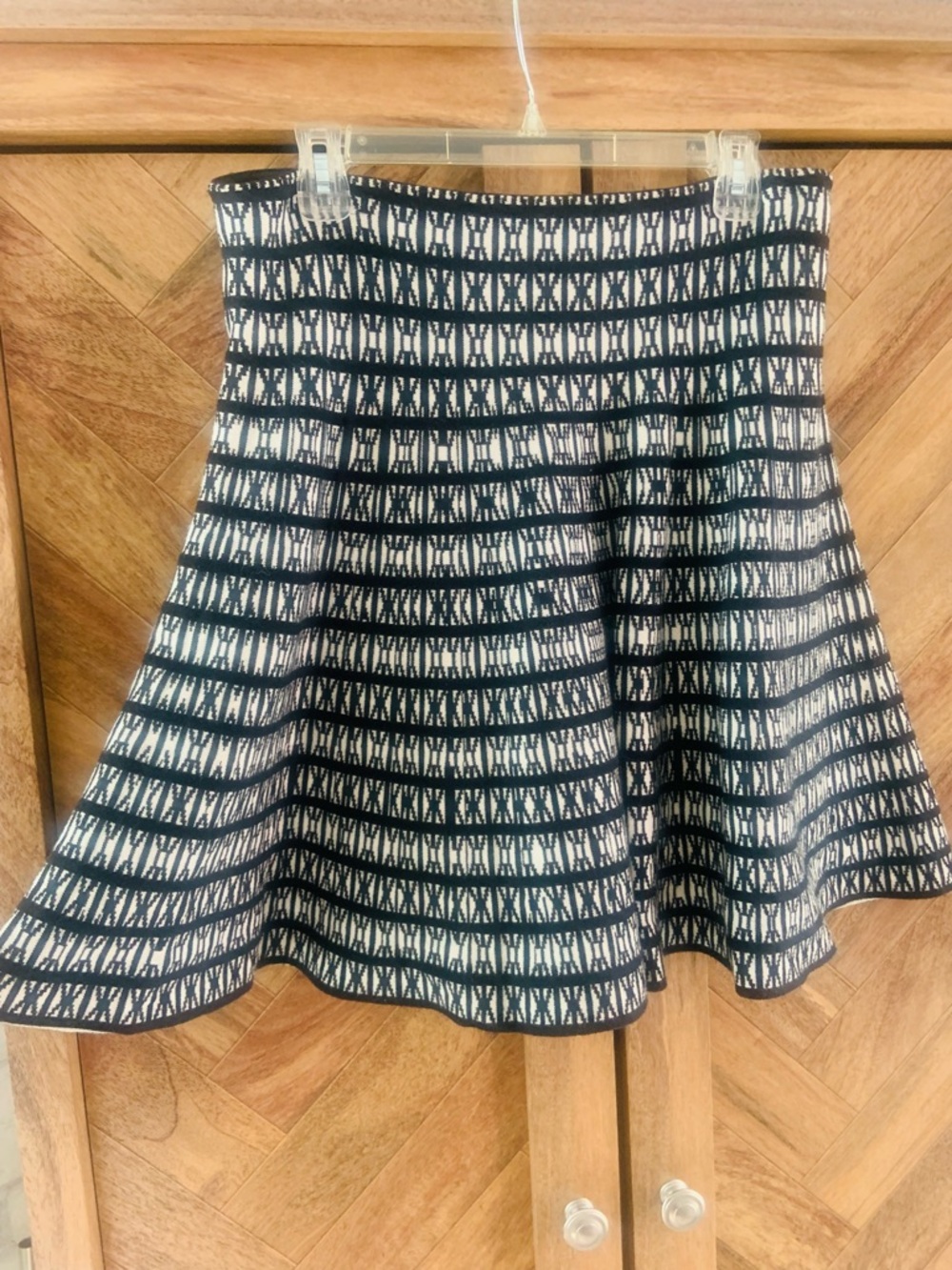 Cynthia Rowley Black & White Graphic Circle Skirt